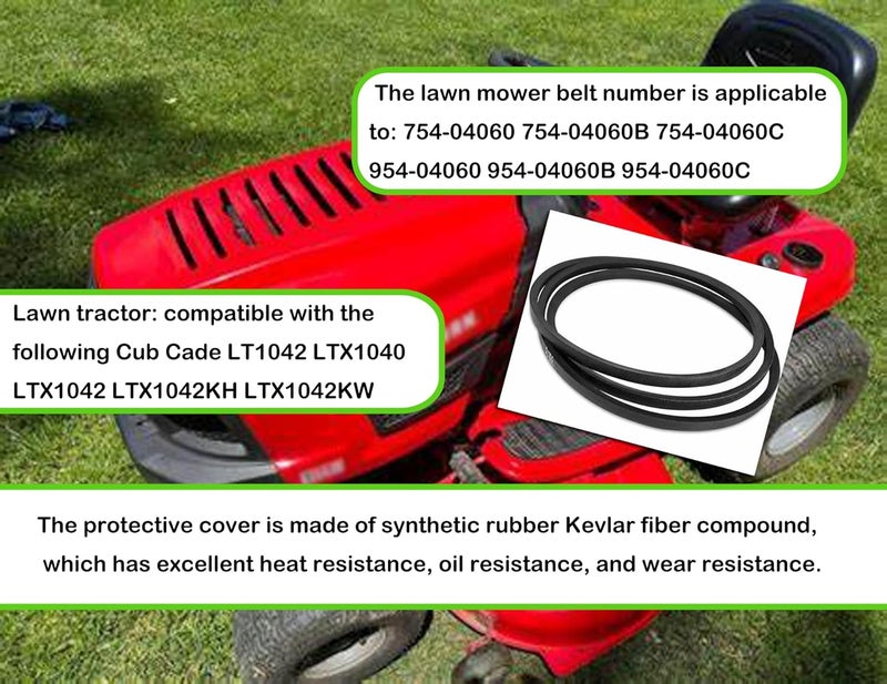 CTPOWER Belt 954-04060C Mower Deck Belt for Troy Bilt Bronco Cub Cadet LTX 1042 LTX1040 42 Inch MTD 954-04060B 954-04060 754-04060B 754-04060 754-05056 Craftsman T1000 T1400 / 96.50 inches/Aramid Cord - Image 2